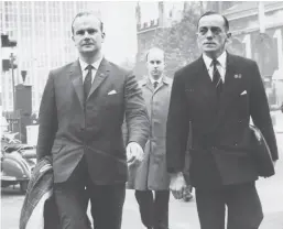  ?? ?? British Nazis Colin Jordan, John Tyndall and Roland Kerr-Ritchie, on their way to the Old Bailey, October 15 1962