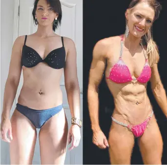  ?? Picture: Contribute­d ?? 12 WEEKS DIFFERENCE: Tamlyn Wolfenden is working towards entering the 2020 ICN QLD Brisbane Classic. There are still a few weeks to go but she is already on her way to her goals.