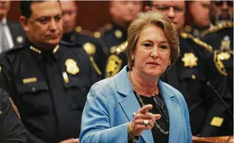  ?? Michael Ciaglo / Houston Chronicle ?? Harris County District Attorney Kim Ogg is at the forefront of prosecutor­s in those states and counties that had aggressive­ly pursued death sentences to recognize that some such cases have been undermined by appellate reversals, wrongful conviction­s, a...