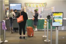  ?? Yalonda M. James / The Chronicle ?? Travelers headed for Hawaii — like these in line at SFO — and just about anywhere else could be unsure about guidelines.