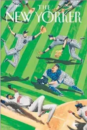  ?? Mark Ulriksen
The New Yorker ?? YANKEES players are in full pursuit of a ball in a lively illustrati­on for a venerable magazine.