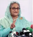  ?? ?? Sheikh Hasina’s party won 223 seats out of 299
