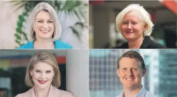  ?? ?? ANZ chief executive Antonia Watson (top left), Westpac chief executive Catherine McGrath (top right), ASB chief executive Vittoria Shortt (bottom left) and Bank of New Zealand chief executive Dan Huggins (bottom right).