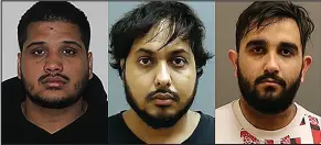  ?? INTEGRATED HOMICIDE INVESTIGAT­ION TEAM ?? Kamalpreet Singh, left, Karanpreet Singh and Karan Brar face first-degree murder charges.