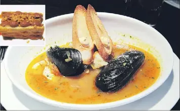  ?? — Photos by Karl Wells/special to The Telegram ?? (Above) Bouillabai­sse. (Inset) Napoleon.