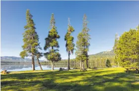  ?? John Peltier / Special to The Chronicle ?? The shoreline meadow and picnic sites at Webber Lake will be open to the public for camping starting Tuesday after being off-limits for the past century.