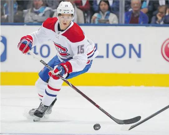  ?? CLAUS ANDERSEN/GETTY IMAGES ?? Rookie centre Jesperi Kotkaniemi made things happen against the Maple Leafs in Wednesday’s season opener, and, while there is some question as to whether the young Finnish player will spend a full season in Montreal, one gets the feeling that head coach Claude Julien will do everything he can to make that happen, Pat Hickey writes.