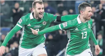  ??  ?? Class acts: Niall McGinn and Corry Evans will be hoping to guide Northern Ireland to Euro 2020