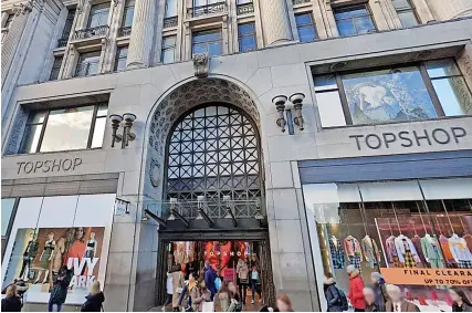  ?? Google Street Views ?? > The West End store had been home to Sir Philip Green’s flagship Topshop site before it went up for sale