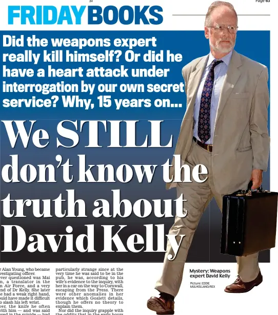  ??  ?? Mystery: Weapons expert David Kelly Picture: EDDIE MULHOLLAND/REX