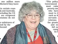  ??  ?? SUPPORT: Miriam Margolyes wants overseas pensioners to get full pensions