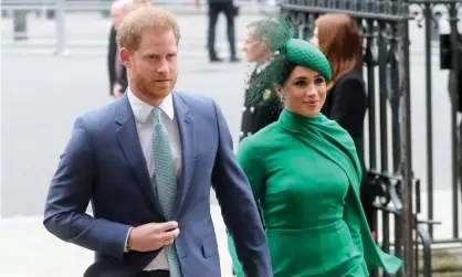  ??  ?? Harry, Duke of Sussex, and Meghan, Duchess of Sussex, at a Commonweal­th Day service in London on Monday. Photograph: Chris Jackson/Getty Images