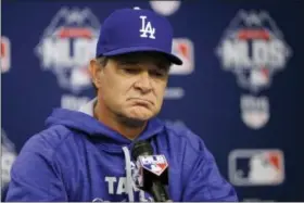  ?? FRANK FRANKLIN II, FILE — THE ASSOCIATED PRESS ?? Los Angeles Dodgers manager Don Mattingly speaks during a news conference before Game 3 of the National League Division Series against the New York Mets in New York.