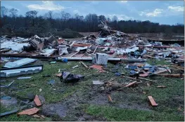  ?? LT. BILL DAVIS — BOSSIER PARISH SHERIFF’S OFFICE ?? Damage from Friday’s severe weather in Bossier Parish, La., on Saturday.