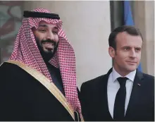  ?? EPA ?? Crown Prince Mohammed bin Salman discussed the threat to Saudi Arabia from missiles supplied by Iran with French President Emmanuel Macron on his three-day visit