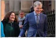  ?? (AP/Rick Rycroft) ?? Steve Johnson (right) and his wife Rosemarie arrive Monday at the Supreme Court in Sydney for a sentencing hearing in the murder of Scott Johnson, Steve’s brother.