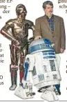  ??  ?? Lucas mit C-PO (links) und R-D aus „Star Wars“. Foto: imago