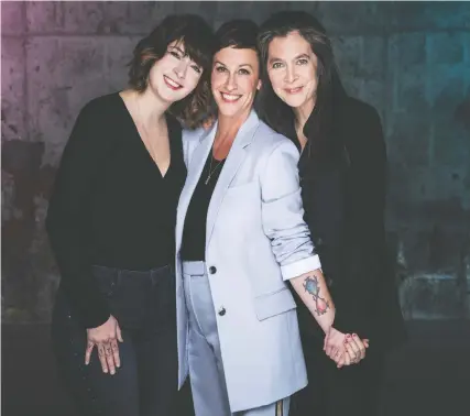  ?? MATTHEW MURPHY/BROADHURST THEATRE ?? Writer/lyricist Diablo Cody, left, songwriter Alanis Morissette and director Diane Paulus. The template for Jagged Little Pill the musical seems out of date, says Peter Marks.