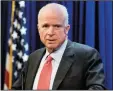  ?? MICHAEL BROCHSTEIN/SIPA ?? Sen. John McCain on July 11, 2017 at the Heritage Foundation in Washington, D.C.