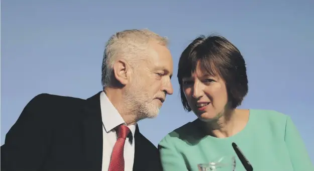  ??  ?? 0 Jeremy Corbyn with Frances O’grady, TUC General Secretary, before speaking at the annual conference in Brighton