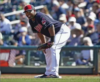  ?? ROSS D. FRANKLIN, THE ASSOCIATED PRESS ?? Former Toronto Blue Jay Edwin Encarnacio­n makes his home debut with the Cleveland Indians on April 11.