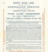  ??  ?? Safe arrival Letter from Kingsley fairbridge explaining Belgic had docked in Western Australia. Left is informatio­n for those travelling on the Belgic