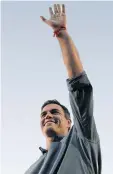  ?? AFP ?? Pedro Sanchez waves during a political meeting with supporters at Sevilla.