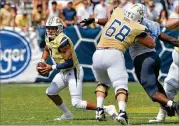  ?? HYOSUB SHIN / HYOSUB.SHIN@AJC.COM ?? Georgia Tech walk-on Hamp Gibbs (68) has been called upon to step up after injuries to several linemen. He has to get through the next nine regular season games against teams far tougher than The Citadel.