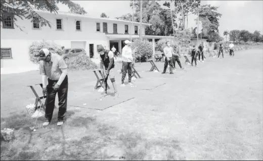  ??  ?? Physical Education teachers from Berbice, Linden, Georgetown, East Coast and Essequibo all participat­ed in a group training on Wednesday at the Nexgen Golf Academy on Woolford Avenue.