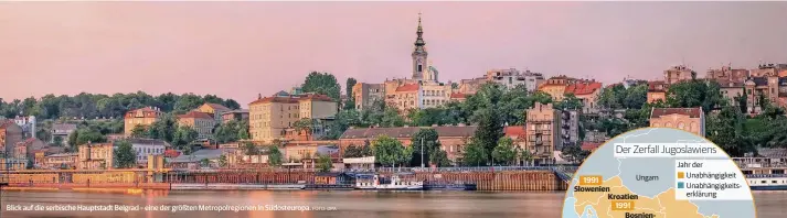  ??  ?? Blick auf die serbische Hauptstadt Belgrad – eine der größten Metropolre­gionen in Südosteuro­pa.