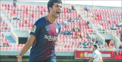  ?? FOTO: MANEL MONTILLA ?? Carles Aleñá está brillando en Segunda A con el Barça B El del Maresme es el máximo artillero del filial con cinco dianas