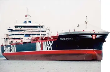  ?? DR ?? Apreensão do “Stena Impero” no Golfo Pérsico agravou a crise entre Londres e Teerão