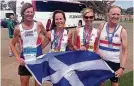  ??  ?? Harriers Paul (far left) in Australia with his team members