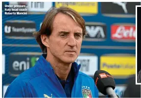  ?? ?? Under pressure… Italy head coach Roberto Mancini