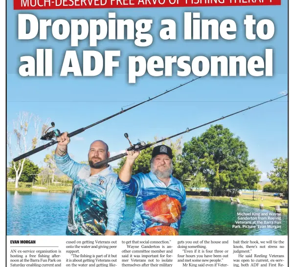  ?? Picture: Evan Morgan ?? Michael King and Wayne Ganderton from Reeling Veterans at the Barra Fun Park.