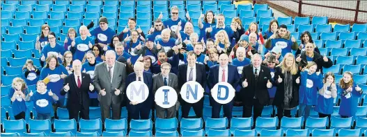  ?? PICTURE: EFL ?? HERE WE GO: The EFL, including chief executive Shaun Harvey, launch their new partnershi­p with Mind