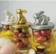  ?? Foto: DIY Academy ?? So können Marmeladen­gläser zum Osternest werden.