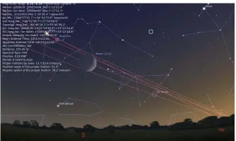  ??  ?? Stellarium helps you plan a night’s stargazing by showing what will be visible at your location.