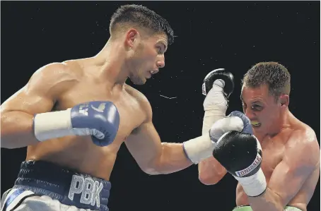  ??  ?? Josh Kelly on his way to victory over Jay Byrne.