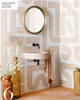  ??  ?? Marigold Mazes, £7.68 a tile,
Bert & May