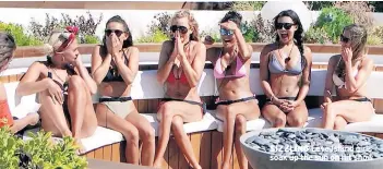  ??  ?? SIZZLING Love Island girls soak up the sun on hit show