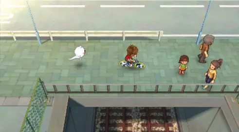  ??  ?? Arrows lead you to your endpoint, but you’re encouraged to get more familiar with Springdale: you’ll be given the location for certain Yo-Kai, but until you’ve spent time exploring, you may not know where that is