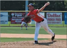  ?? AUSTIN HERTZOG — MEDIANEWS GROUP ?? Souderton pitcher Jordan Morales delivers to the plate against Boyertown on Sunday during the Region 2 Tournament.