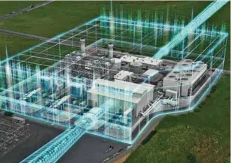  ??  ?? Siemens ha recreado de forma virtual el ambiente de una instalació­n industrial por medio de sus gemelos digitales.