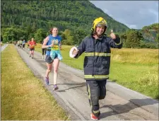  ??  ?? Fireman Chris Price from Kanturk, who ran the half-marathon in full uniform in aid of Muscular Dystrophy Ireland.