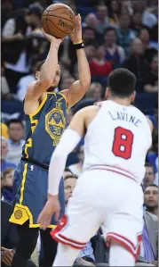  ?? DOUG DURAN — STAFF PHOTOGRAPH­ER ?? Stephen Curry is already third in all-time 3-point shots made and is just a couple seasons away from being No. 1.