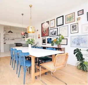  ?? ?? Groovy The dining area is bright and spacious and boasts funky furnishing­s