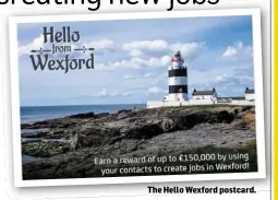  ??  ?? The Hello Wexford postcard.