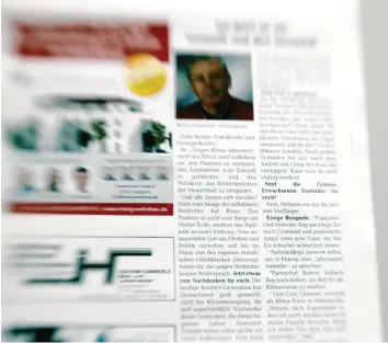  ?? Foto: Alexander Kaya ?? Die Kolumne in dem Magazin, das die Babenhause­r Haushalte erhalten, ist an „junge Klima-Aktivisten“adressiert – und einige Kritik folgt in den nächsten Zeilen.