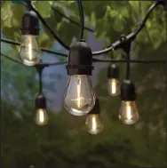  ?? (The Washington Post/Home Depot) ?? Max Humphrey recommends Edison-style string lights, such as these Hampton Bay LED lights from Home Depot, $49.97 for a 48-foot string with 24 lights.